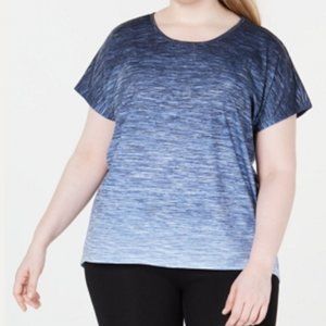 Ideology Wns NEW Plus Size Ombre Keyhole-Back TShi